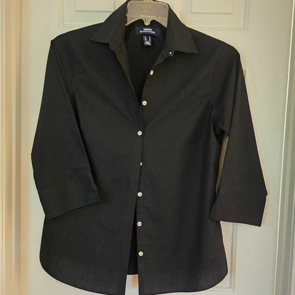WOMAN'S LANDS'END OUTFITTERS BLACL BLOUSE SIZE 10